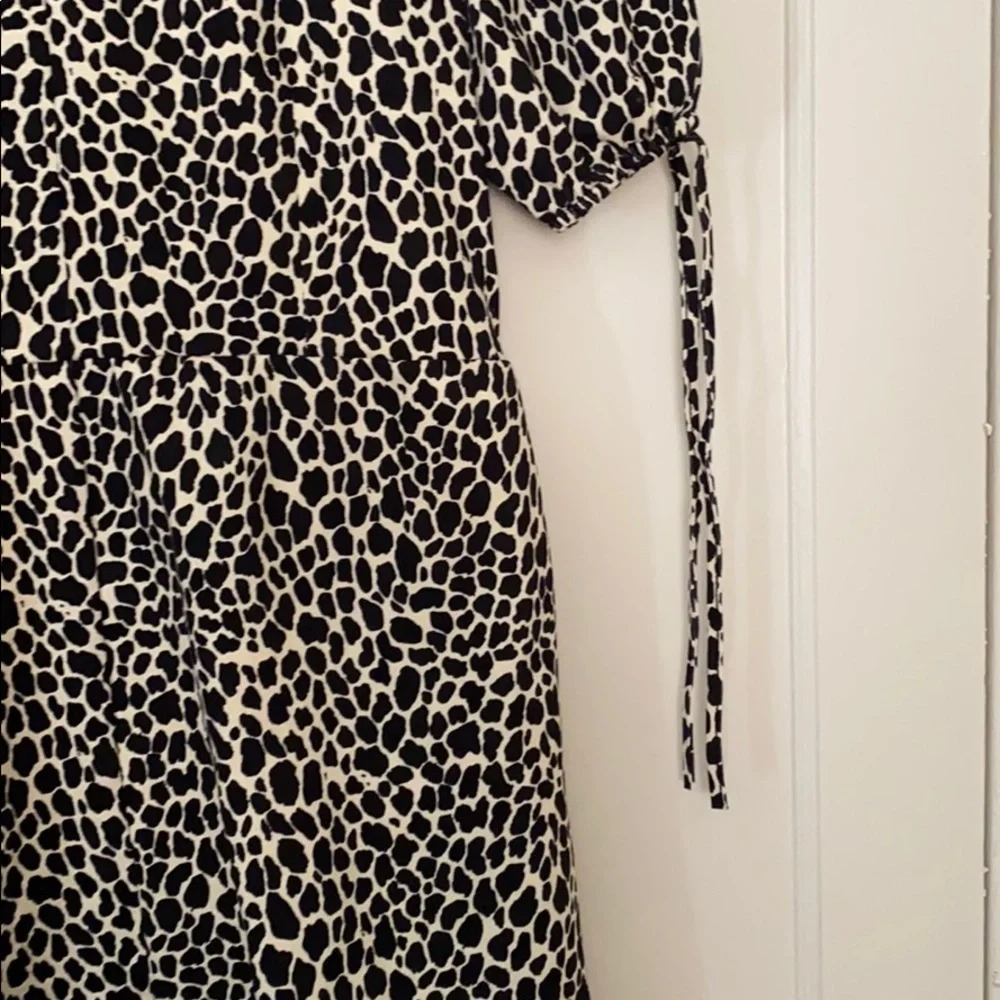 NWT TopShop animal print tie puff sleeve minidress